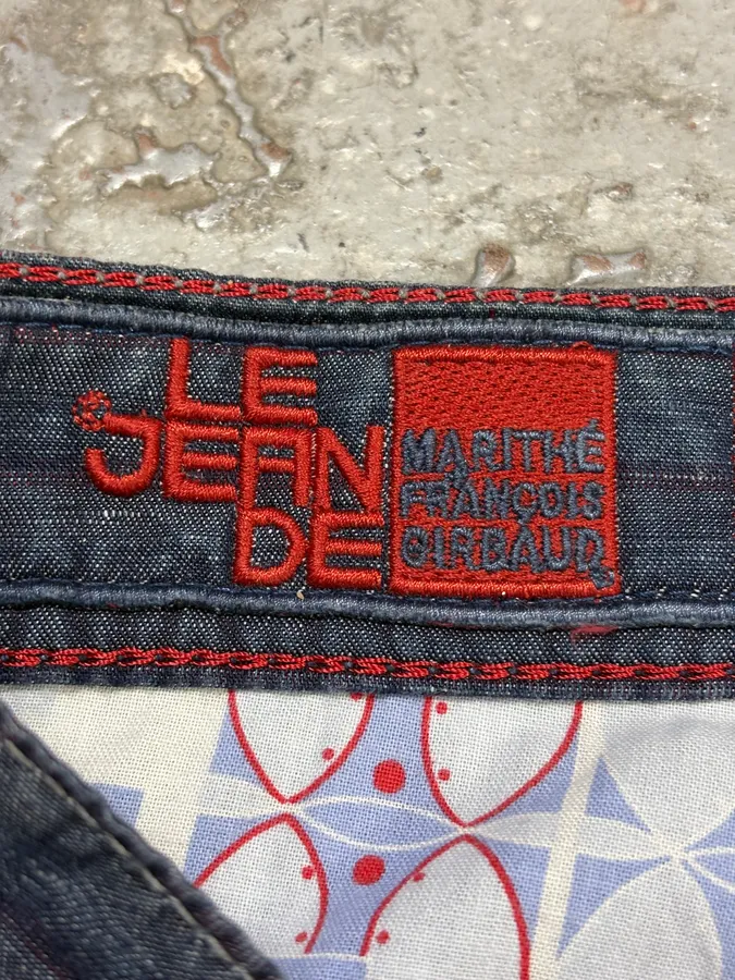 2000s Marithé + François Girbaud Navy Lined Pants - Image 9