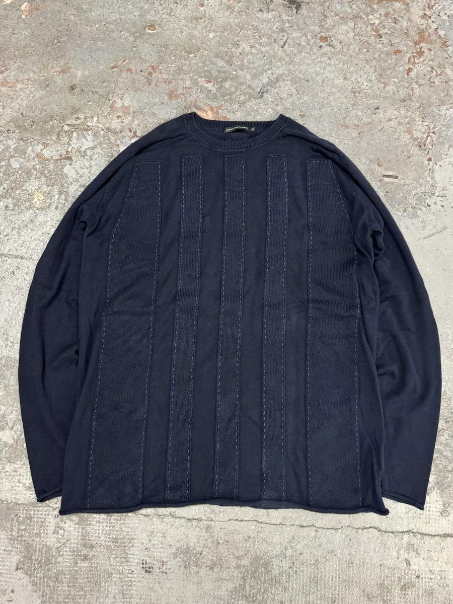 2000s Marithé + François Girbaud Navy Relief Sweater