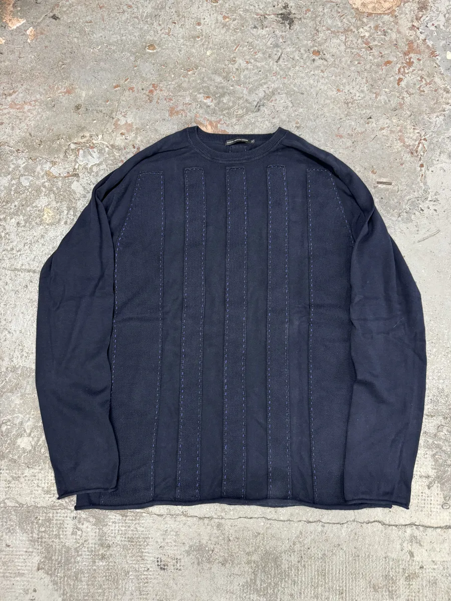 2000s Marithé + François Girbaud Navy Relief Sweater - Image 2