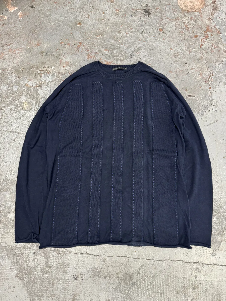 2000s Marithé + François Girbaud Navy Relief Sweater - Image 3