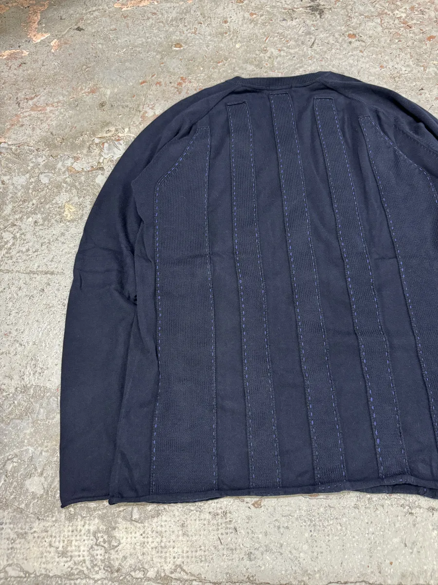 2000s Marithé + François Girbaud Navy Relief Sweater - Image 7