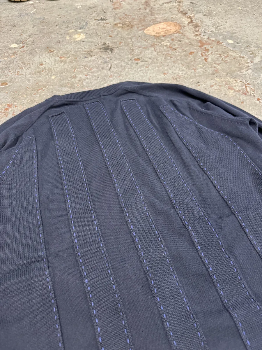 2000s Marithé + François Girbaud Navy Relief Sweater - Image 8