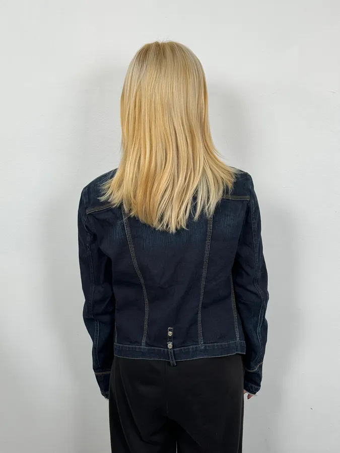 2000s Marithé + François Girbaud Navy Signature Brut Denim Jacket - Image 3