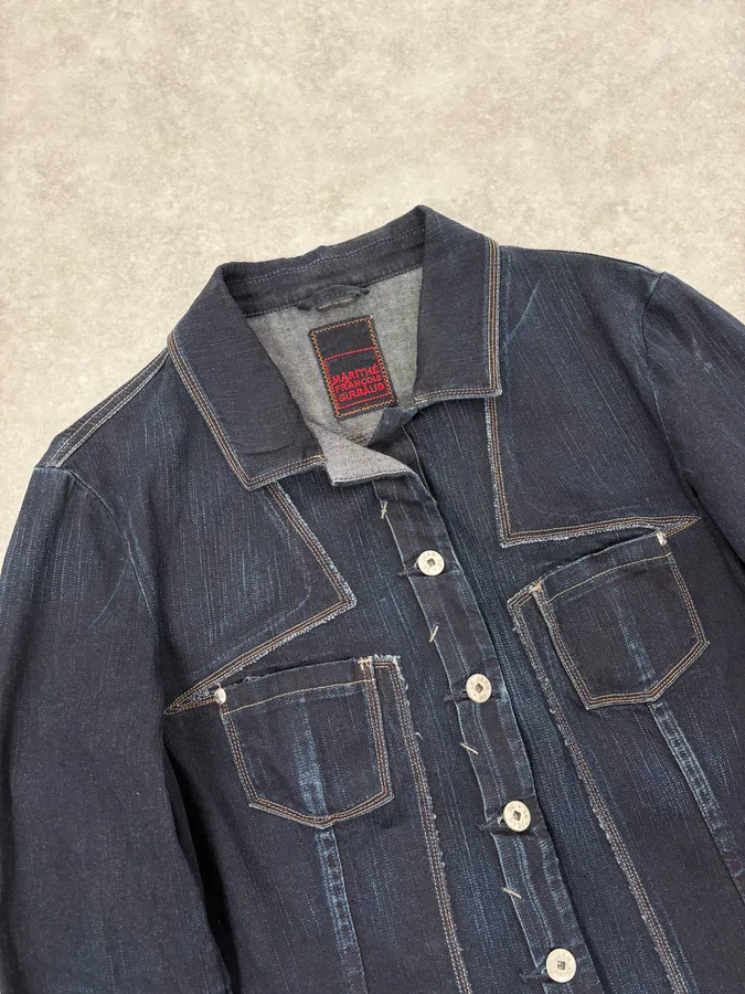 2000s Marithé + François Girbaud Navy Signature Brut Denim Jacket - Image 5