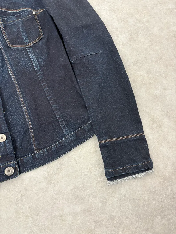 2000s Marithé + François Girbaud Navy Signature Brut Denim Jacket - Image 6