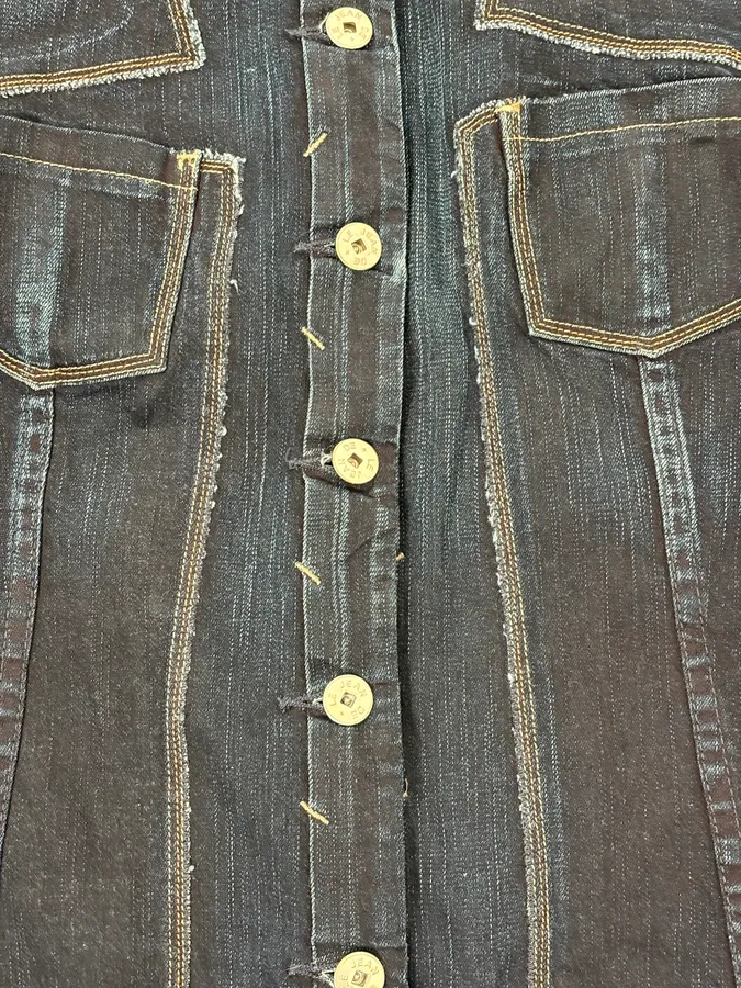 2000s Marithé + François Girbaud Navy Signature Brut Denim Jacket - Image 9