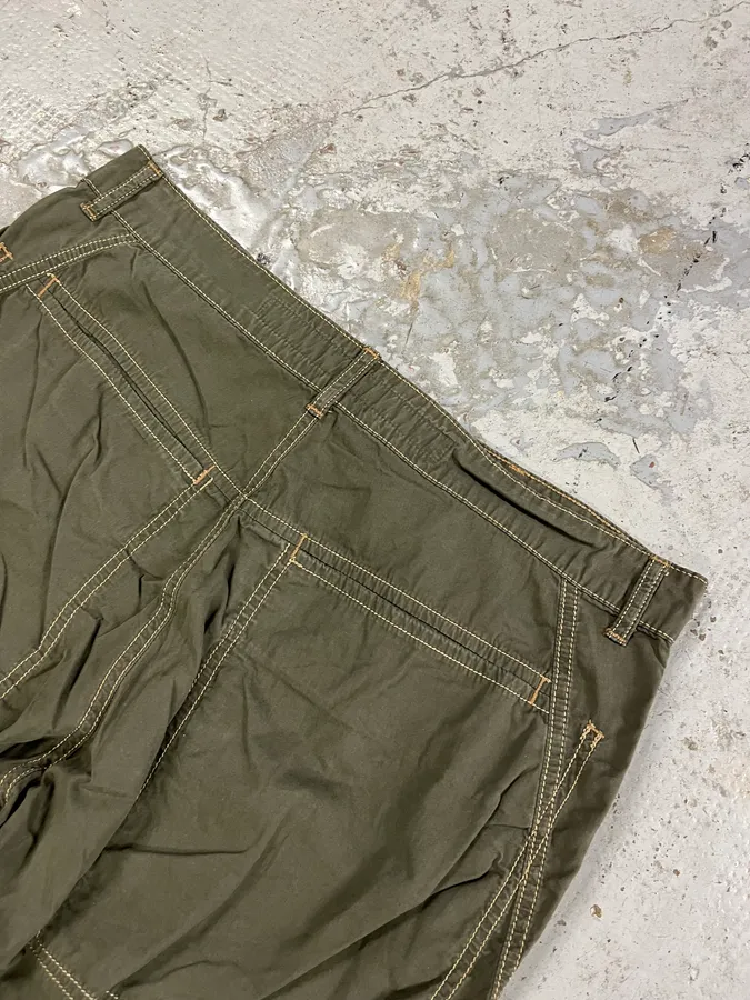2000s Marithé + François Girbaud Olive Cozy Large Pants - Image 9