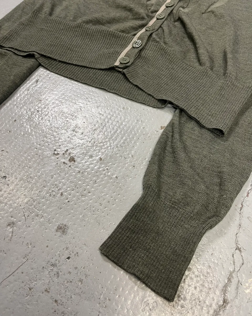2000s Marithé + François Girbaud Olive Green Cardigan - Image 6