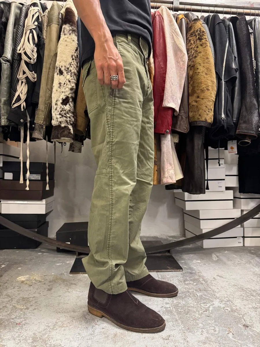 2000s Marithé + François Girbaud Olive Straight Pants - Image 5