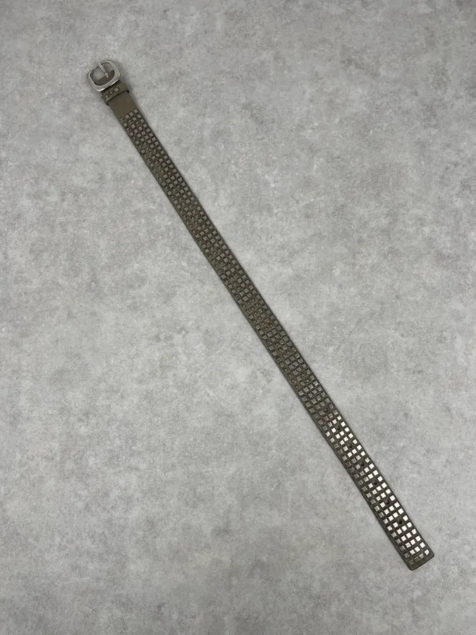 2000s Marithe + Francois Girbaud Olive Studded Belt - Image 7