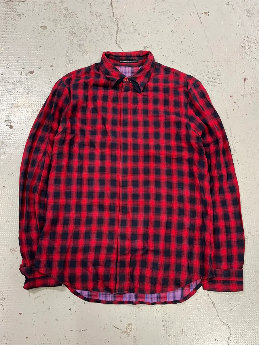 2000s Marithé + François Girbaud Red Black Plaid Cotton Shirt