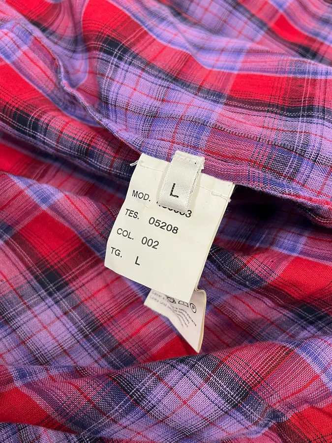 2000s Marithé + François Girbaud Red Black Plaid Cotton Shirt - Image 10