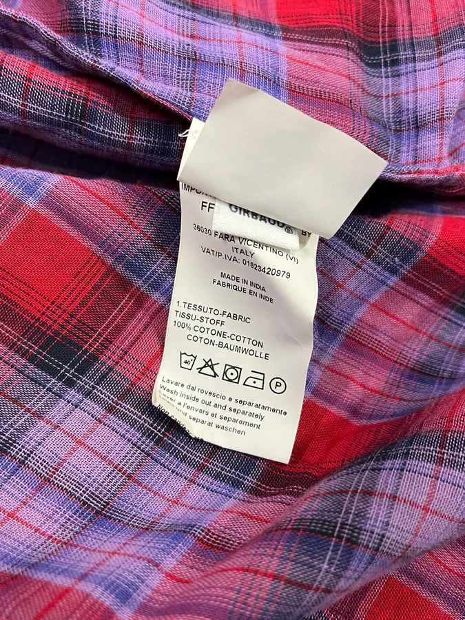 2000s Marithé + François Girbaud Red Black Plaid Cotton Shirt - Image 11