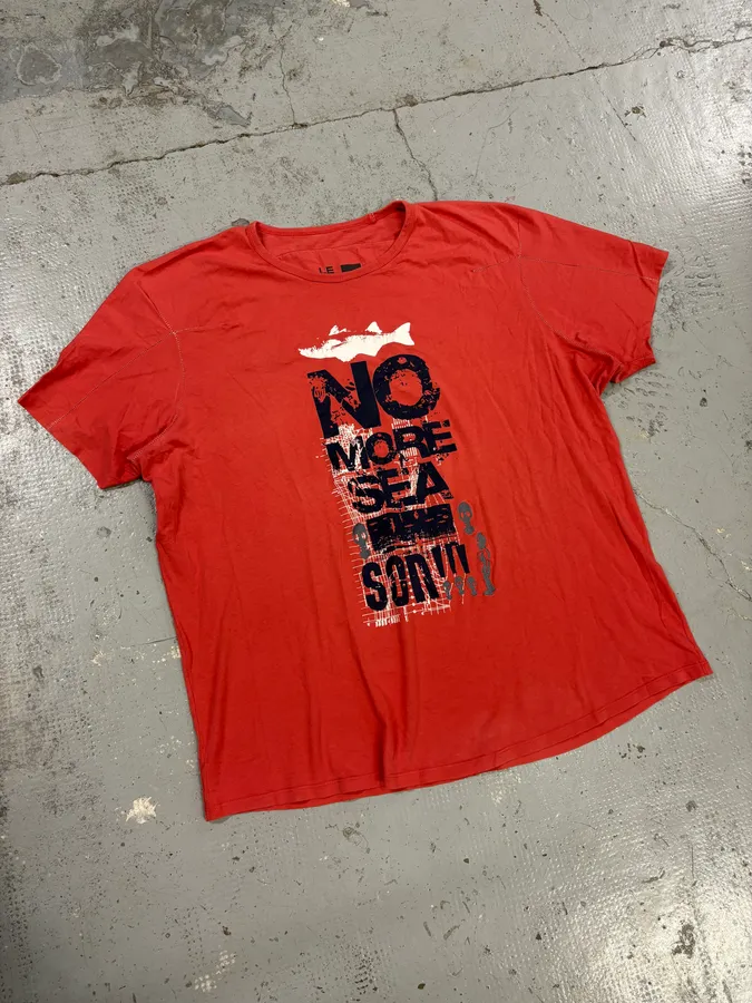 2000s Marithé + François Girbaud Red No More Sea T-Shirt - Image 4