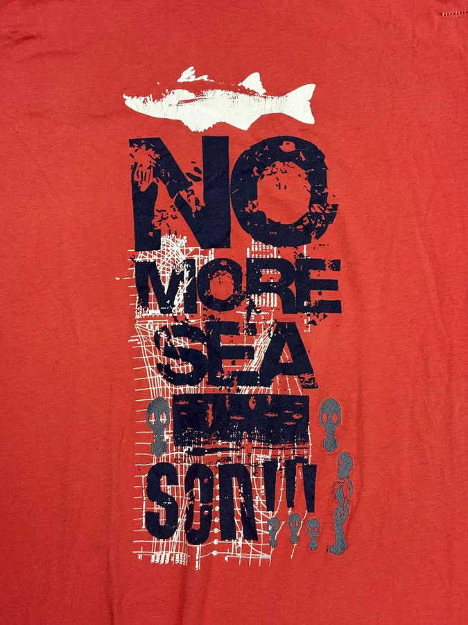 2000s Marithé + François Girbaud Red No More Sea T-Shirt - Image 7