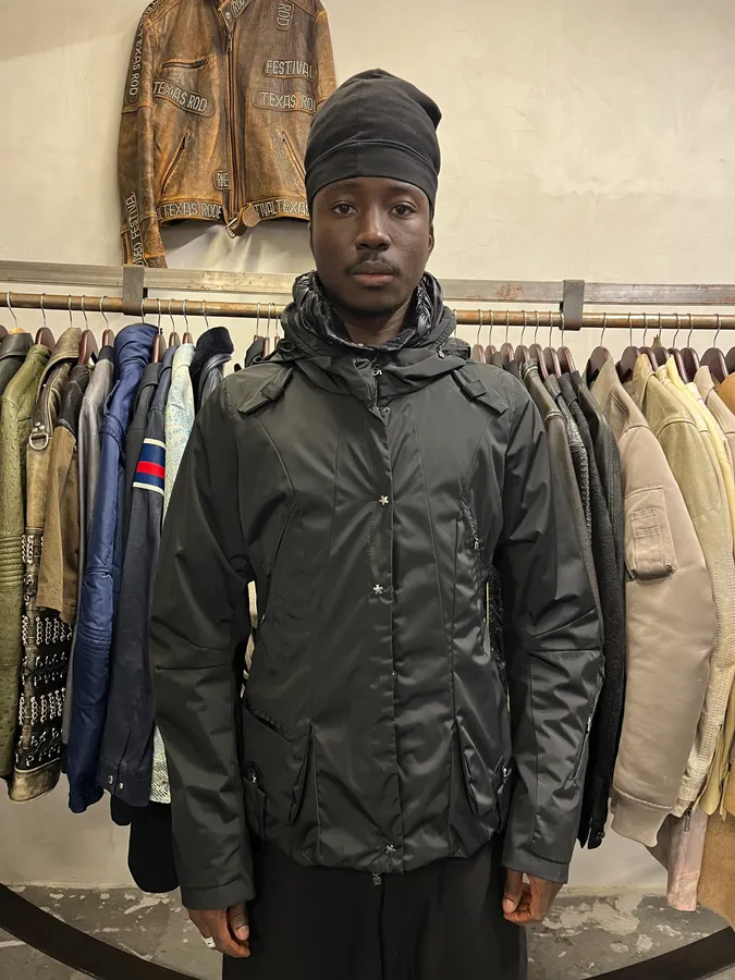 2000s Marithé + François Girbaud Ski Puffer Black Hooded Jacket - Image 2