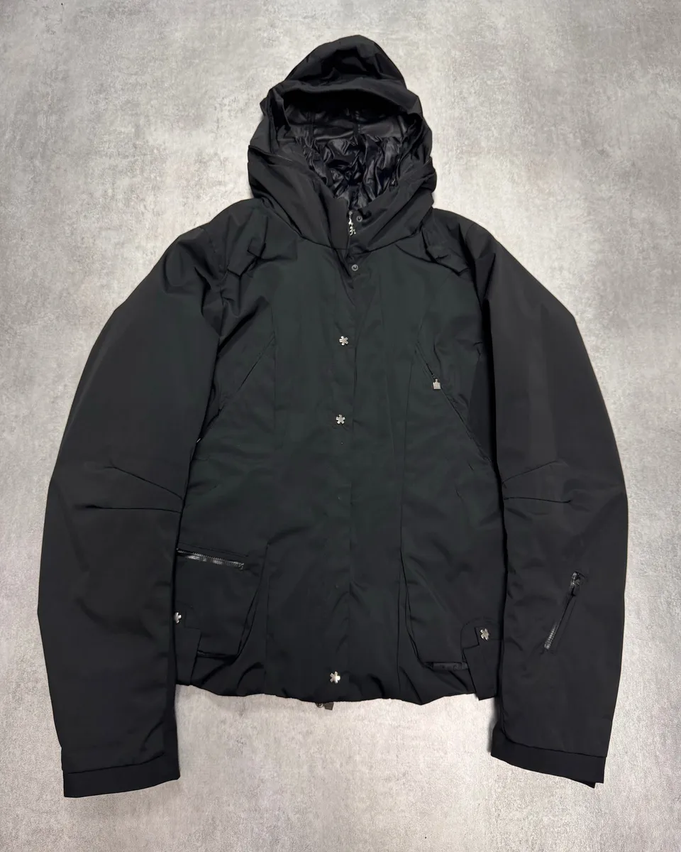 2000s Marithé + François Girbaud Ski Puffer Black Hooded Jacket - Image 3