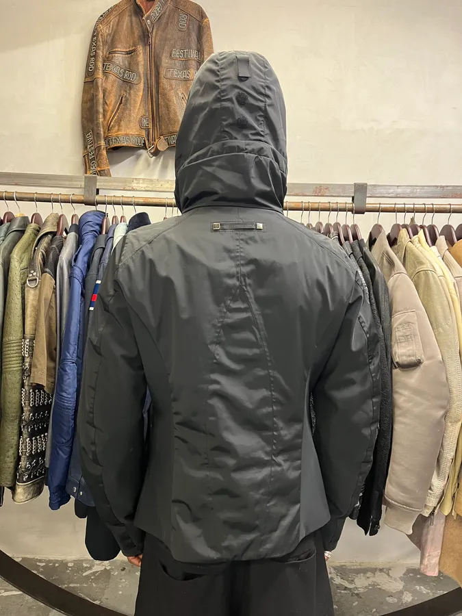 2000s Marithé + François Girbaud Ski Puffer Black Hooded Jacket - Image 4