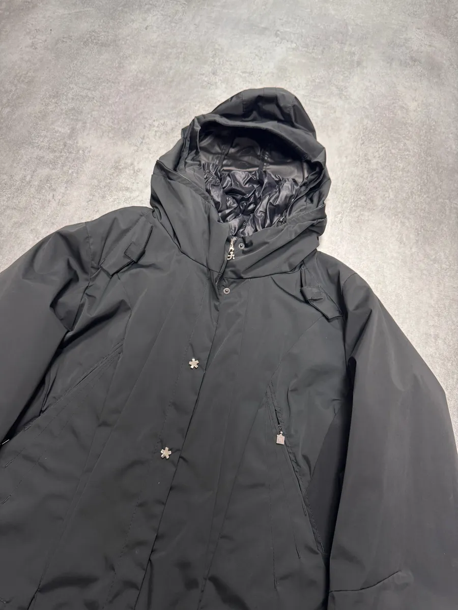 2000s Marithé + François Girbaud Ski Puffer Black Hooded Jacket - Image 5