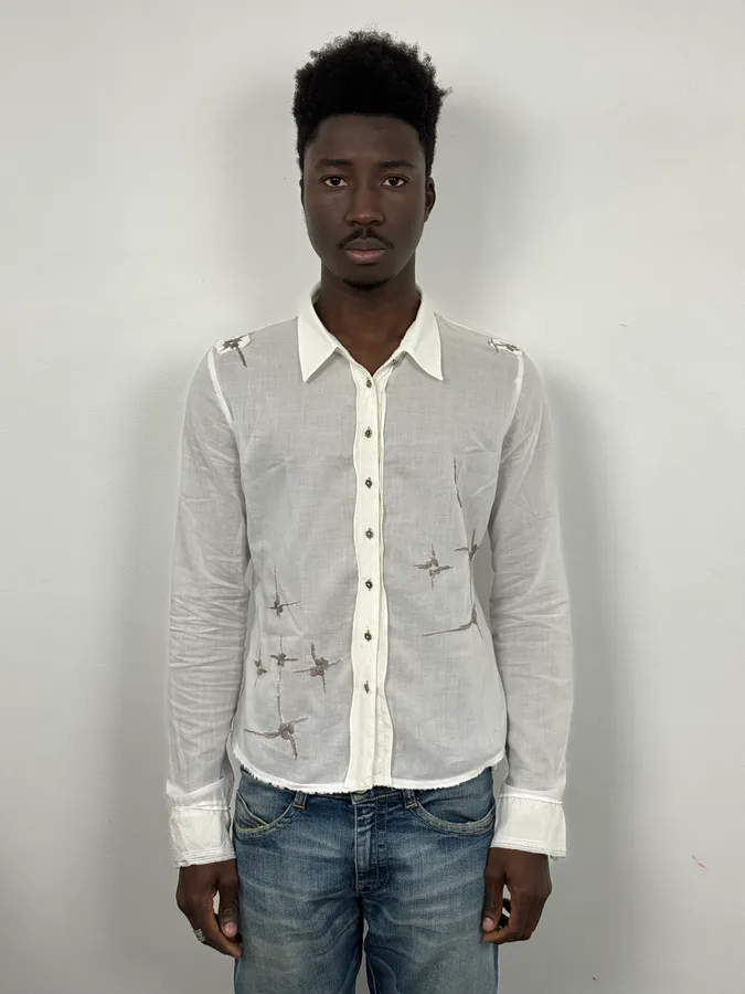 2000s Marithé + François Girbaud Stars White Shirt - Image 2