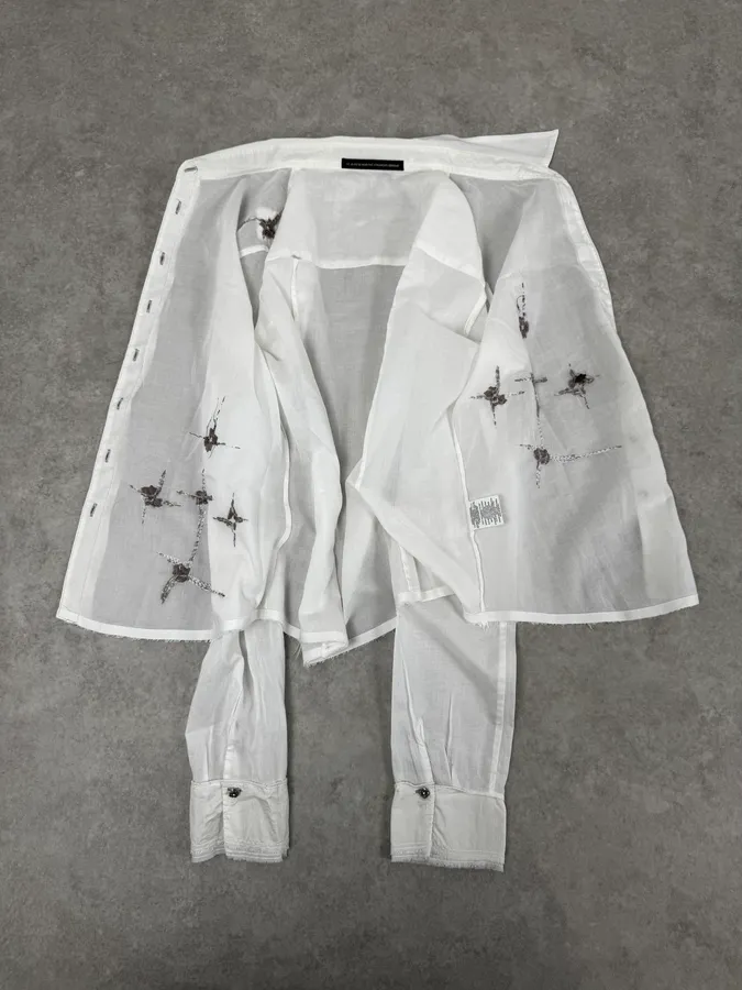 2000s Marithé + François Girbaud Stars White Shirt - Image 7