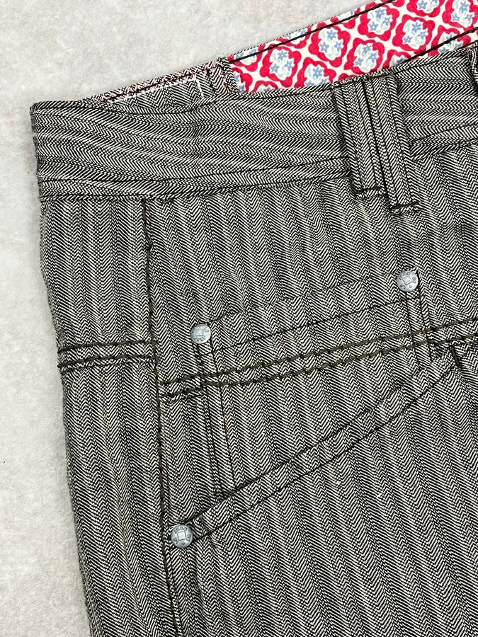 2000s Marithé + François Girbaud Stripes Grey Pants - Image 10