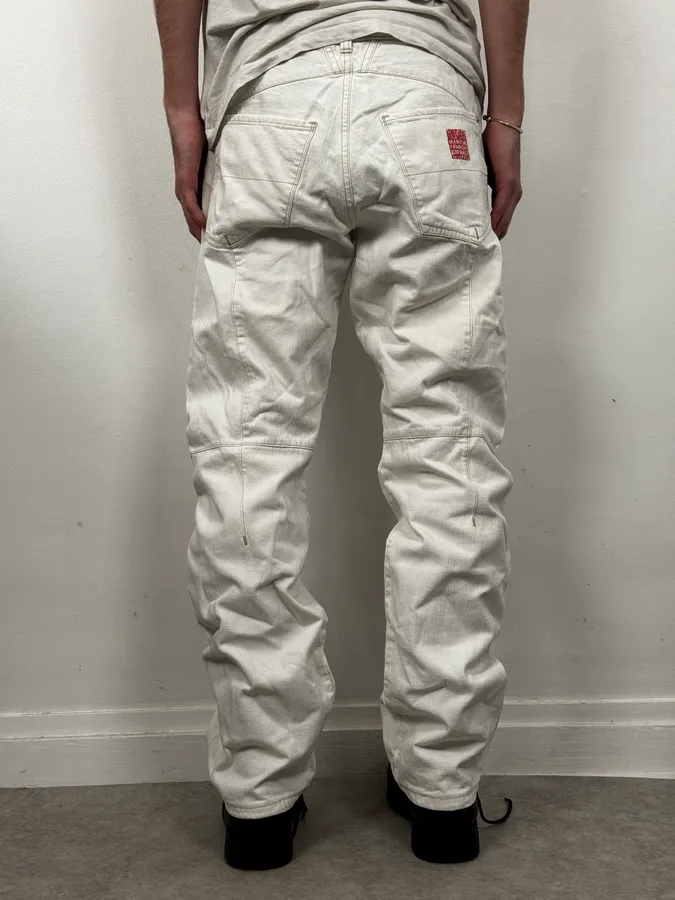 2000s Marithé + François Girbaud White Denim Jeans - Image 3