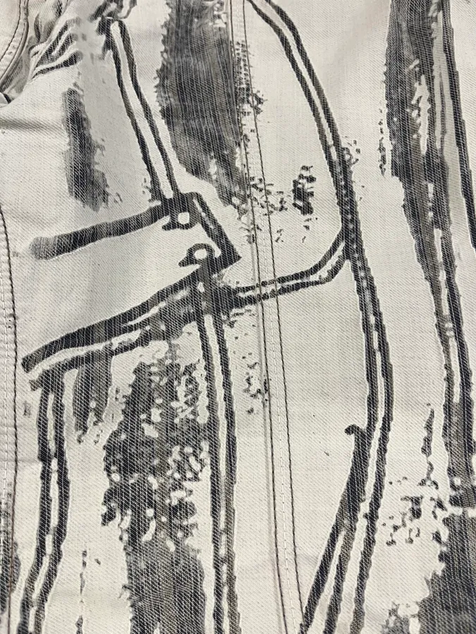 2000s Marithé + François Girbaud White & Grey Trompe L’oeil Jacket - Image 7