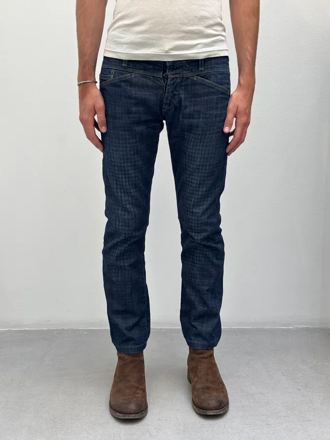 2000s Marithé + François Girbaud XEDGE Checkered Denim Jeans - Image 2