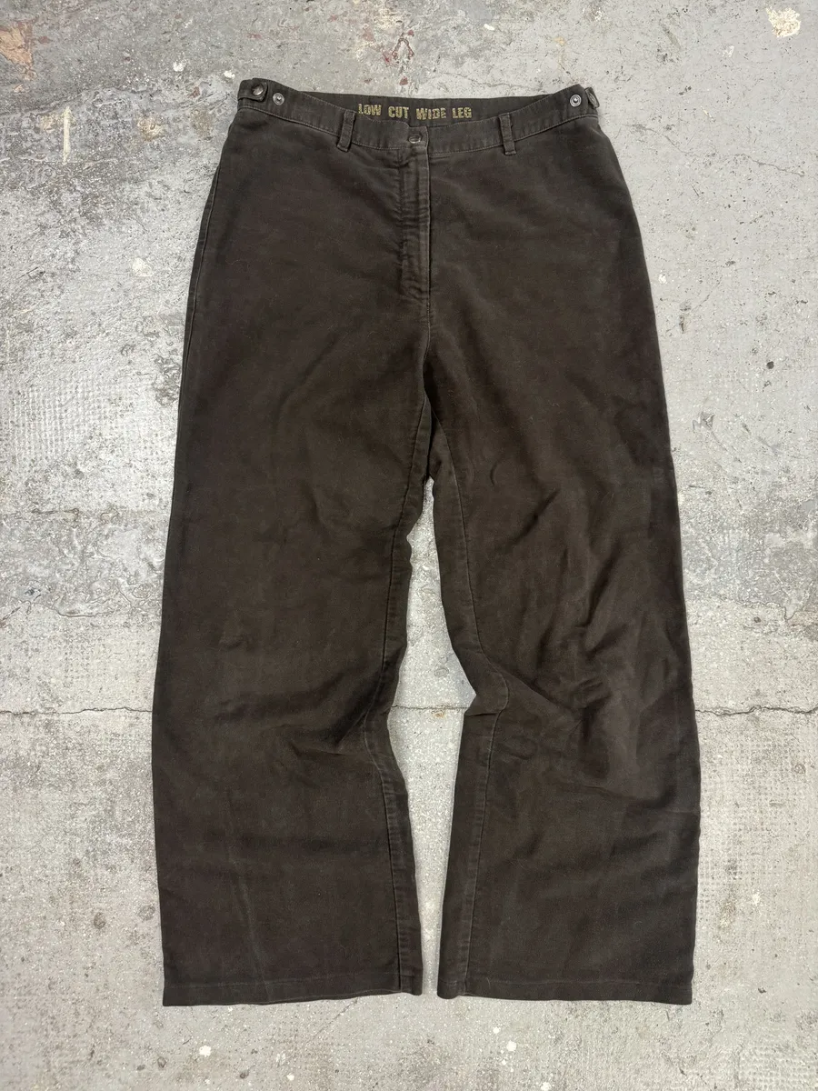 2000s Martin Margiela Brown Low Cut Wide Leg Pants