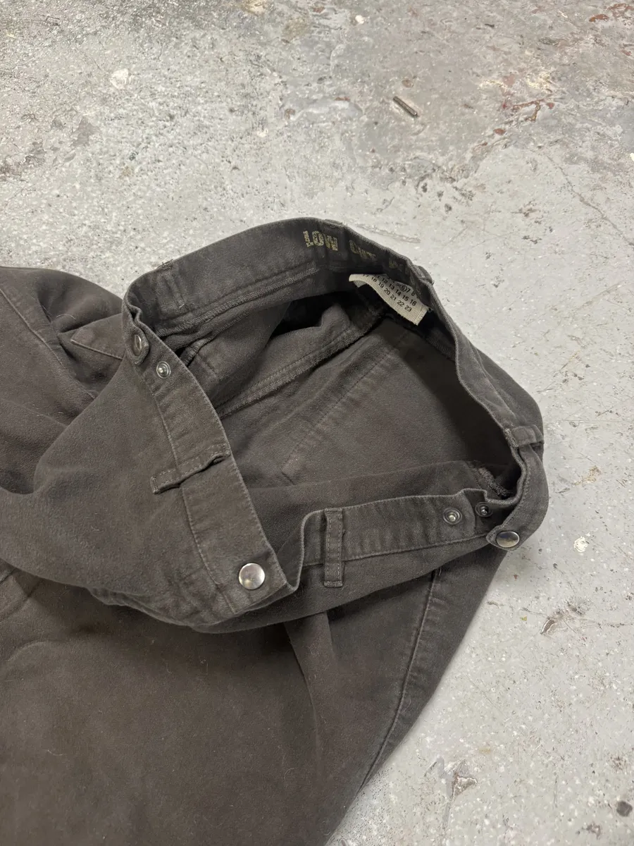 2000s Martin Margiela Brown Low Cut Wide Leg Pants - Image 7
