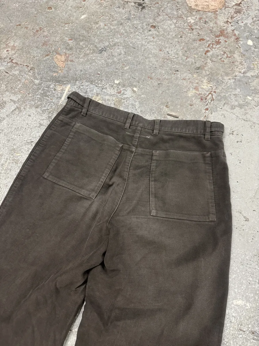 2000s Martin Margiela Brown Low Cut Wide Leg Pants - Image 9
