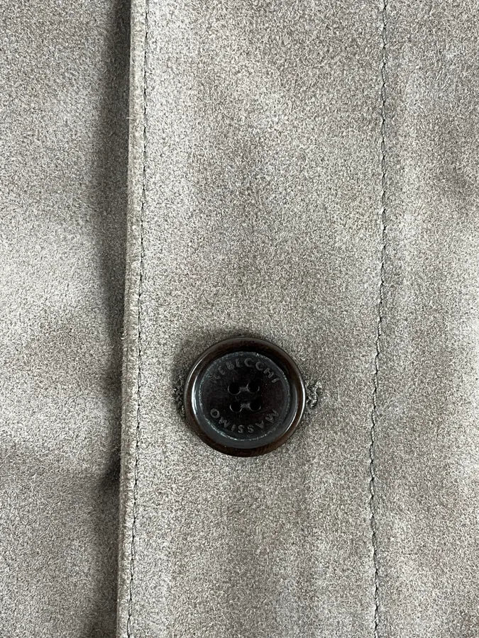 2000s Massimo Rebecchi Beige Suede Leather Jacket - Image 10