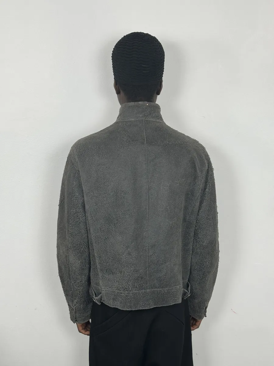 2000s Massimo Rebecchi Biker Raw Brown Leather Jacket - Image 4