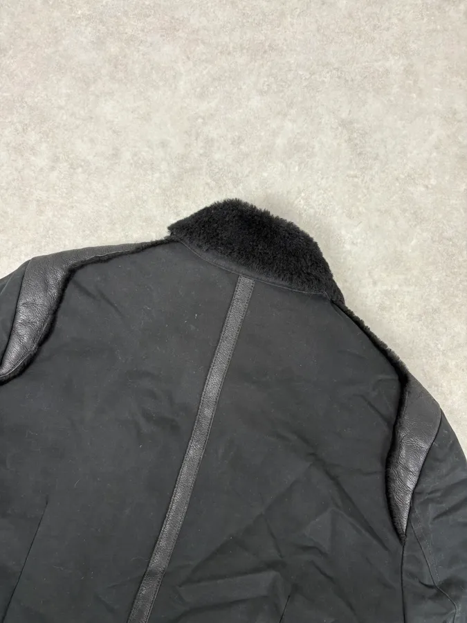 2000s Massimo Rebecchi Black Shearling Leather Jacket - Image 7