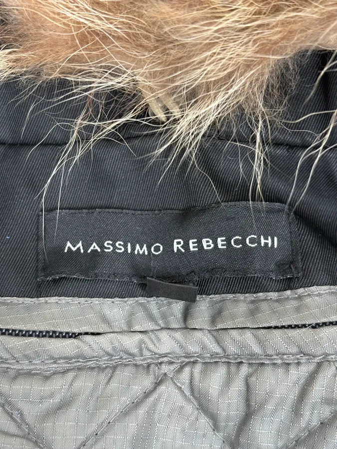 2000s Massimo Rebecchi Fur Collar Black Jacket - Image 10