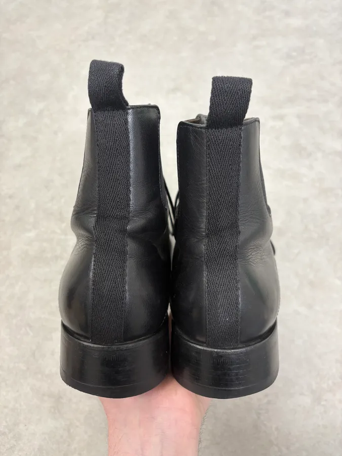 2000s Miu Miu Black Leather Combat Boots - Image 9