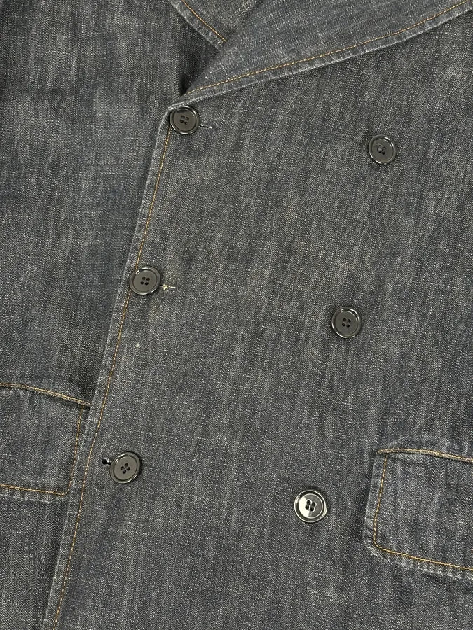 2000s Miu Miu Blue Navy Denim Buttoned Jacket - Image 8