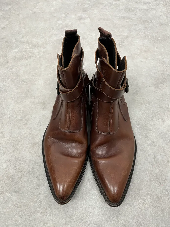 2000s Miu Miu Brown Leather Ankle Boots - Image 5