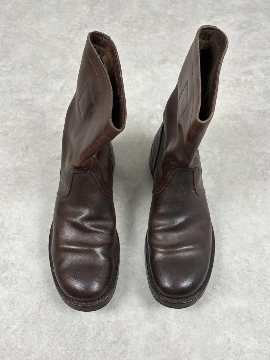 2000s Miu Miu Brown Leather Ankle Boots - Image 2