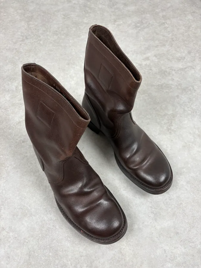 2000s Miu Miu Brown Leather Ankle Boots - Image 4