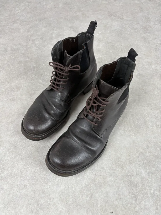 2000s Miu Miu Dark Brown Premium Leather Boots - Image 3