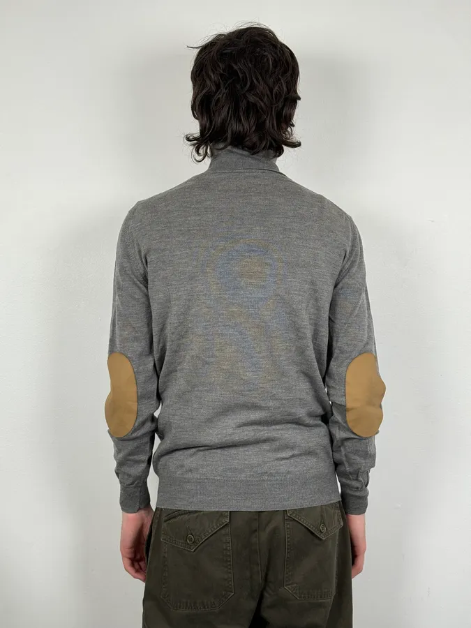 2000s Miu Miu Grey Classy Wool Minimalist Turtleneck Sweater - Image 3