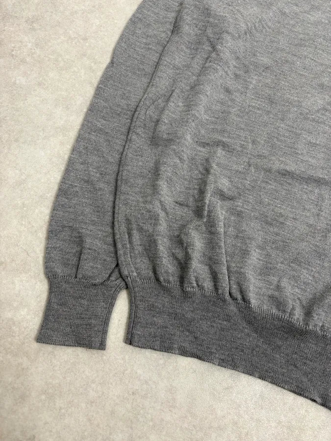 2000s Miu Miu Grey Classy Wool Minimalist Turtleneck Sweater - Image 6