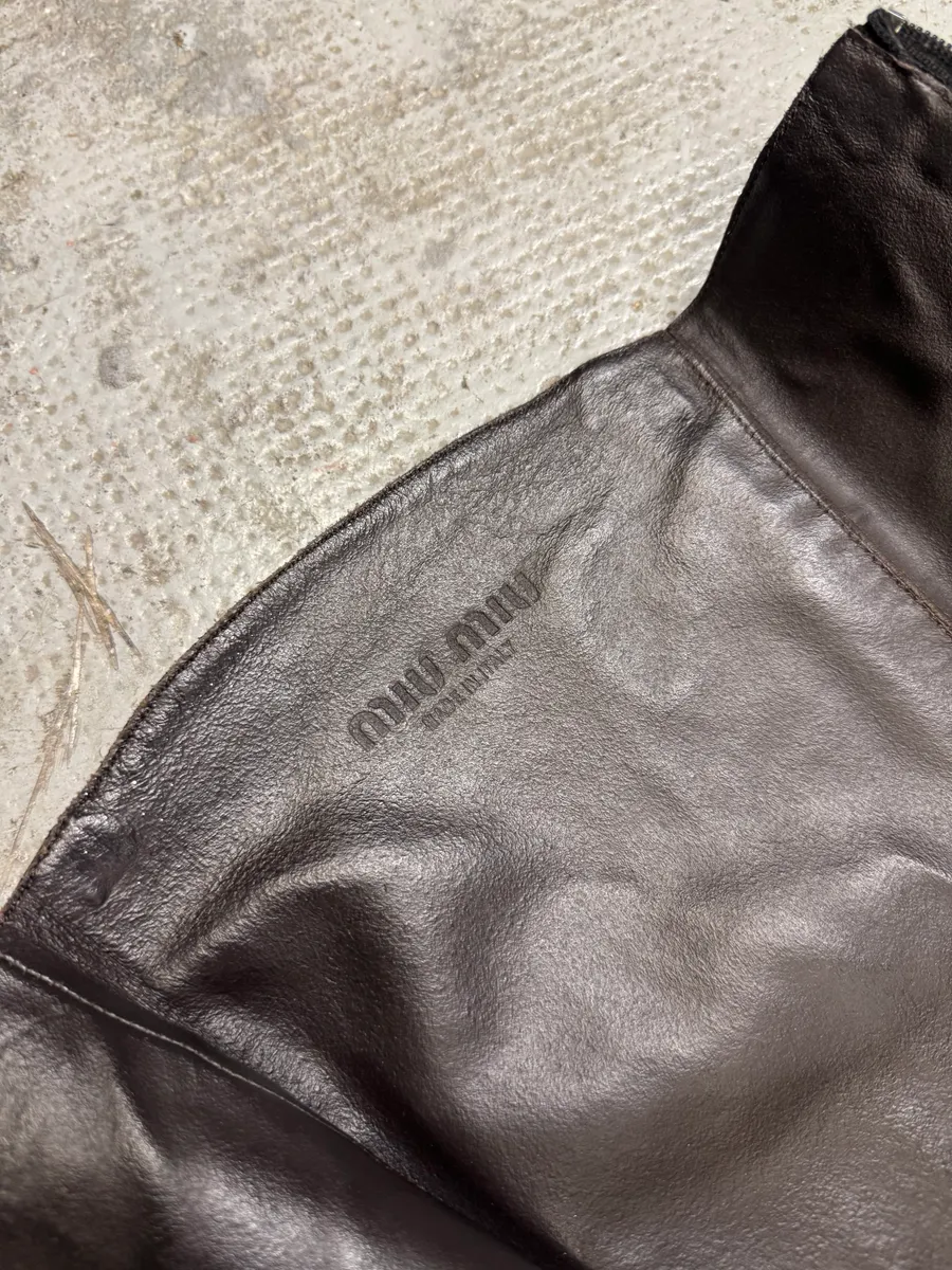 2000s Miu Miu Leather Obscure Ankle Minimalist Boots - Image 12