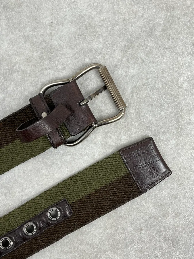 2000s Miu Miu Two Tone Camo Green Belt - Image 6
