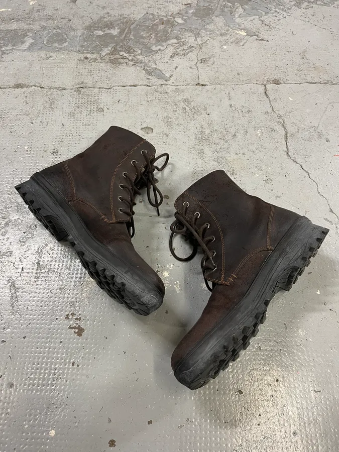 2000s Moncler Army Brown Leather Boots - Image 3