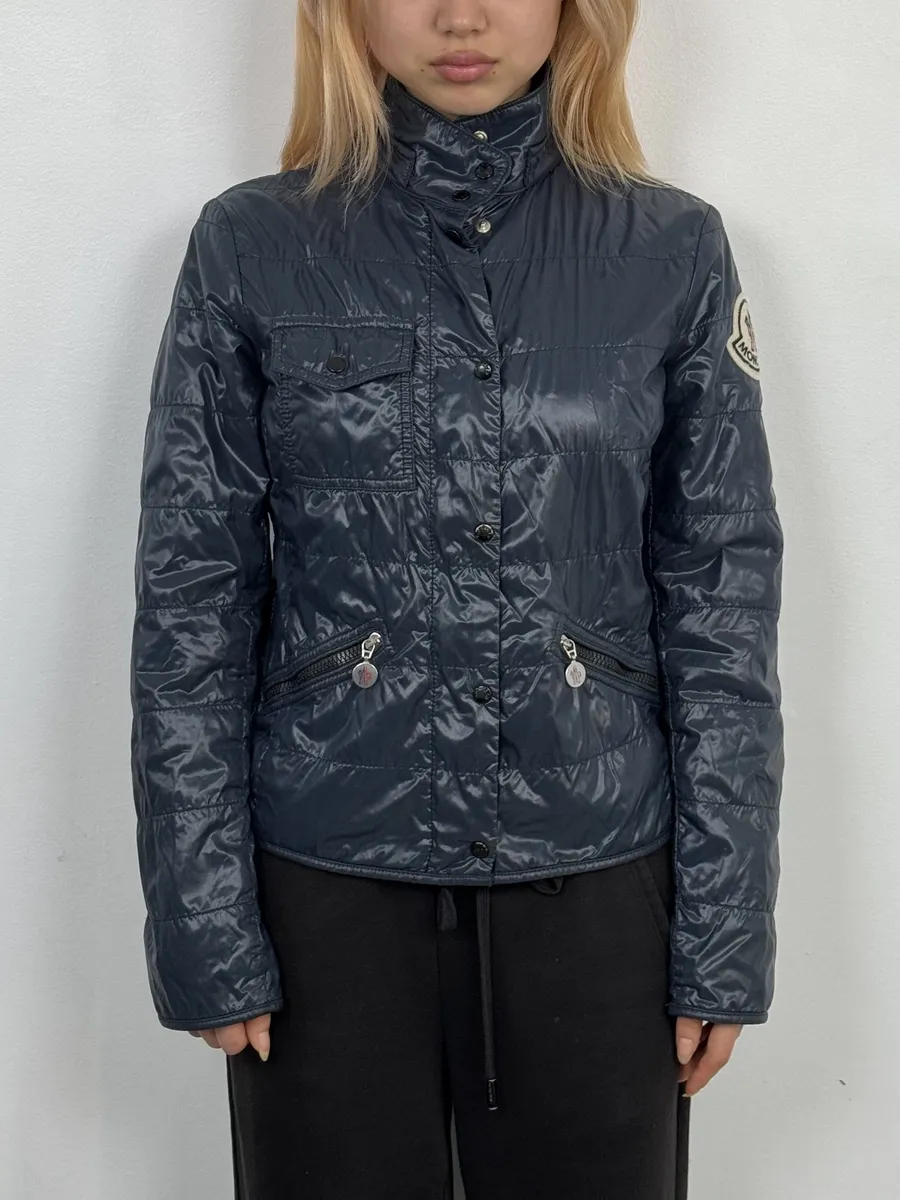 2000s Moncler Navy Light Windbreaker Jacket - Image 2