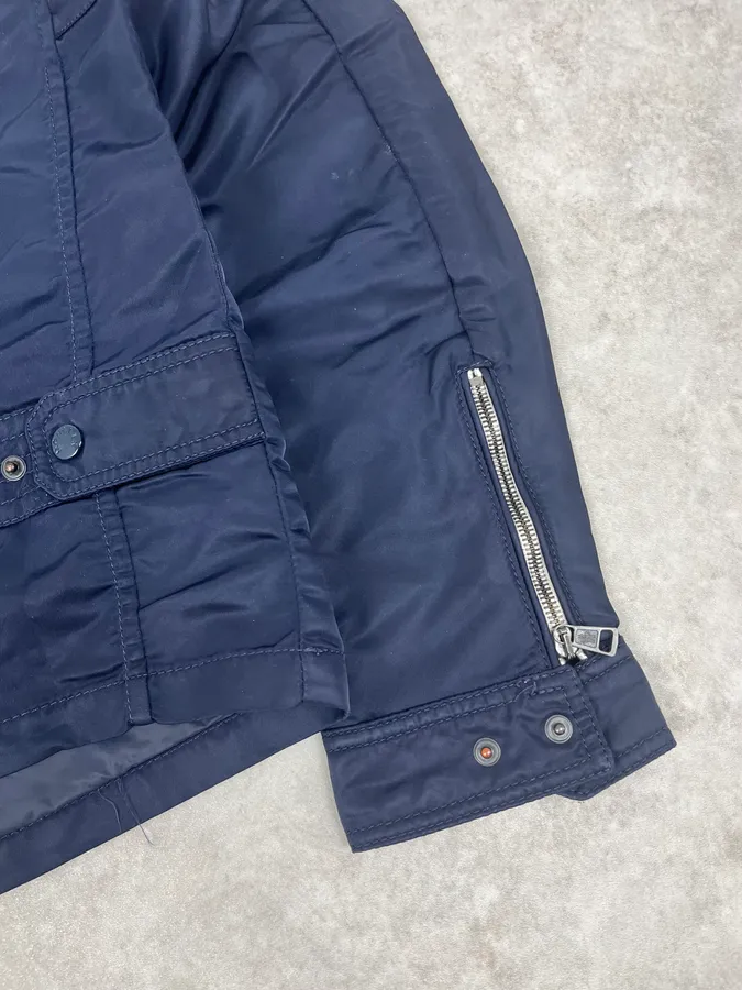 2000s Moncler Navy Lined Zip-up Jacket - Image 13