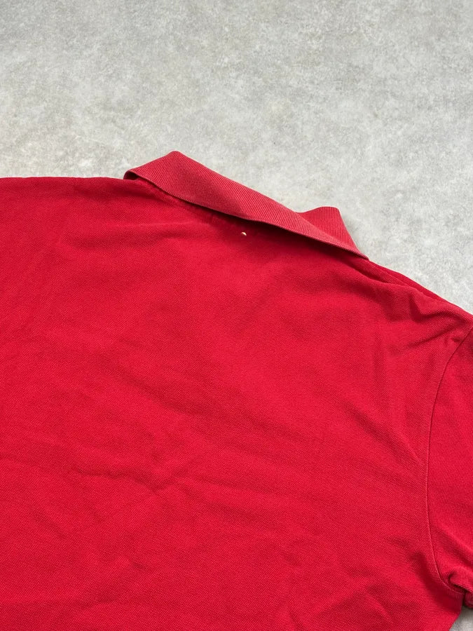 2000s Moncler Red Striped Polo Shirt - Image 6